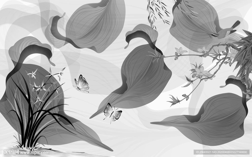 大气 现代背景墙画 tif分层