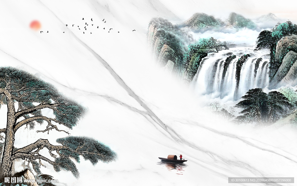 爆款山水画高档画 TIF分层