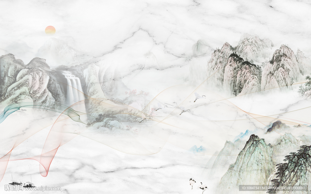 豪华新品山水画 TIF分层