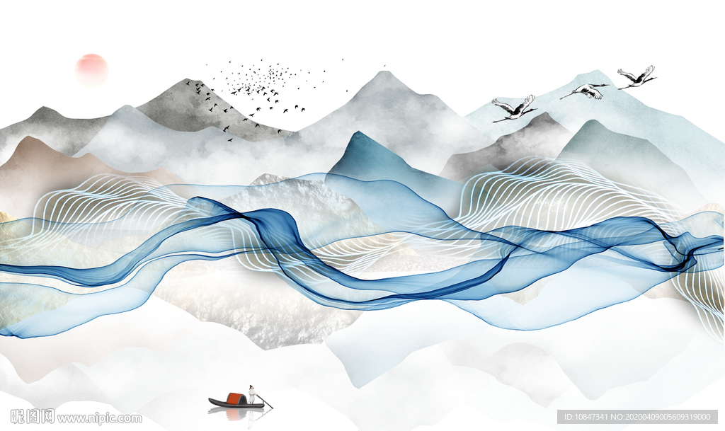 高档新品山水画 TIF分层