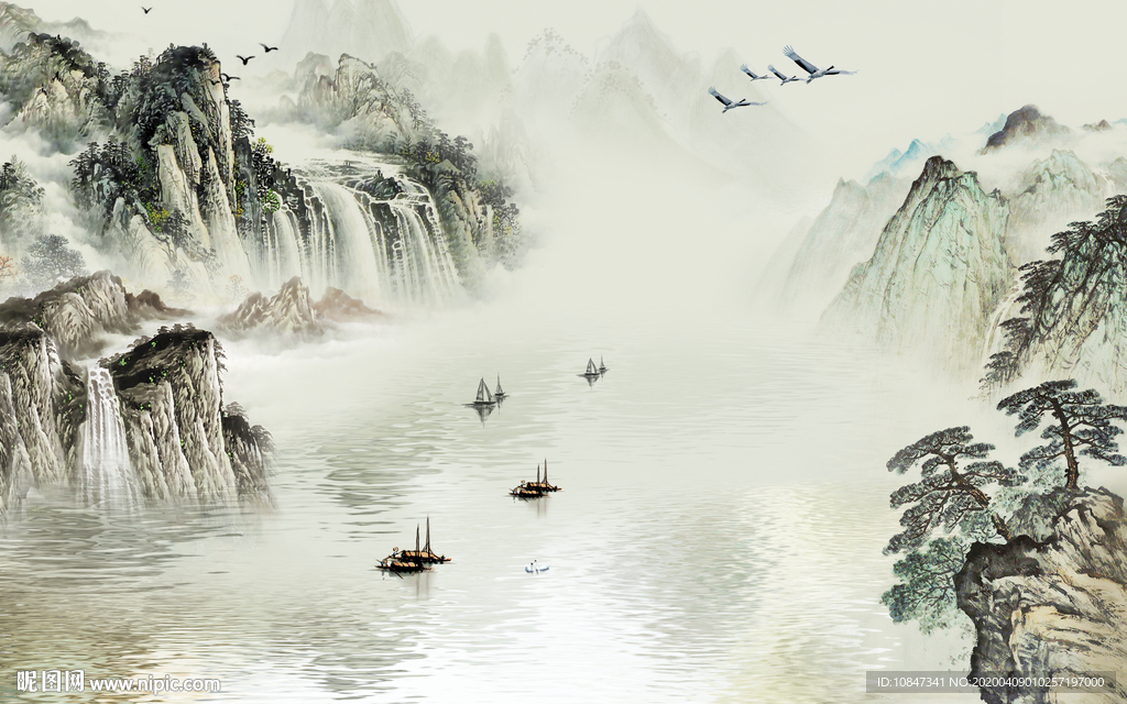 高清 新品山水画 TIF分层