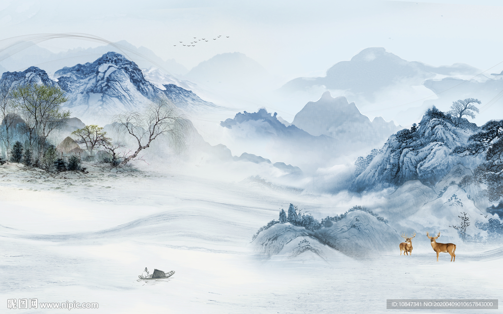 意境新款山水画 TIF分层