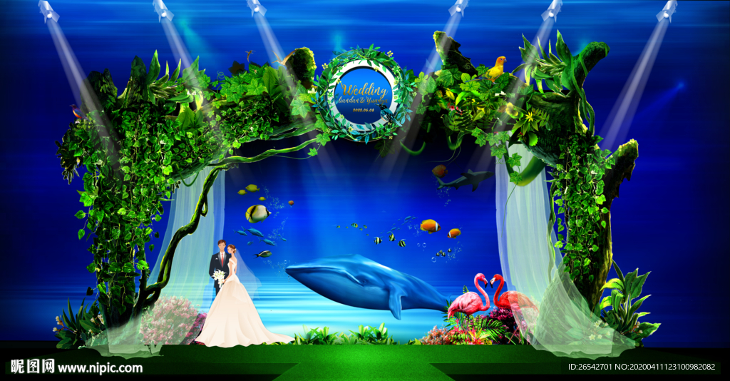 海洋主题婚礼舞台