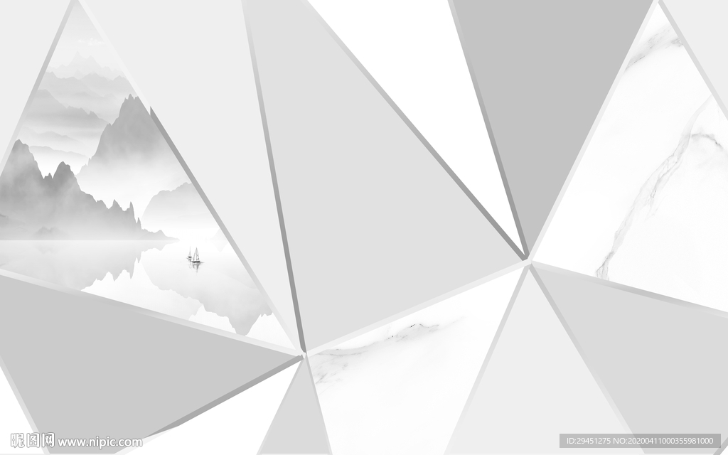 几何欧式新背景墙 TIF分层