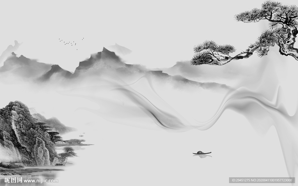 中国风高端山水画 tif分层