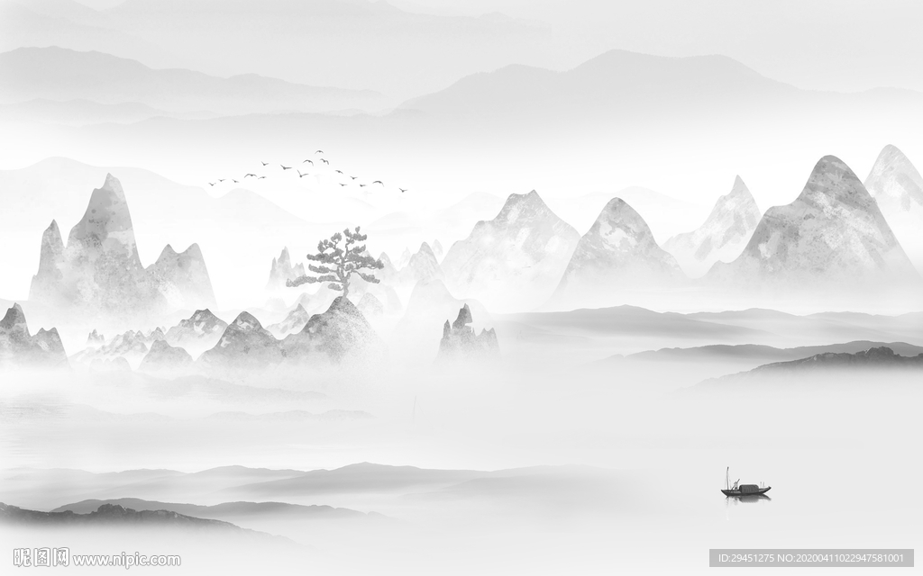 最新高端山水画 tif分层