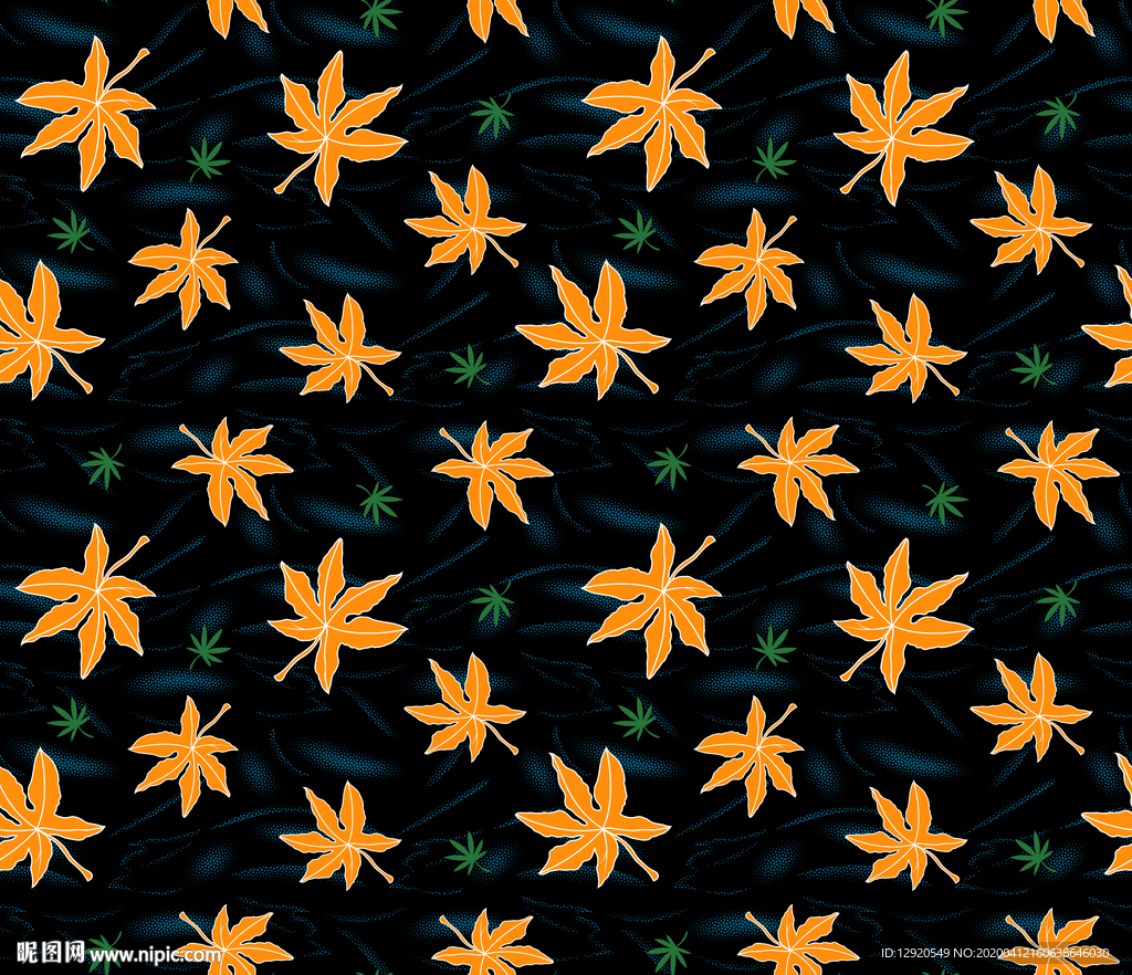 精细几何抽象效果叶子