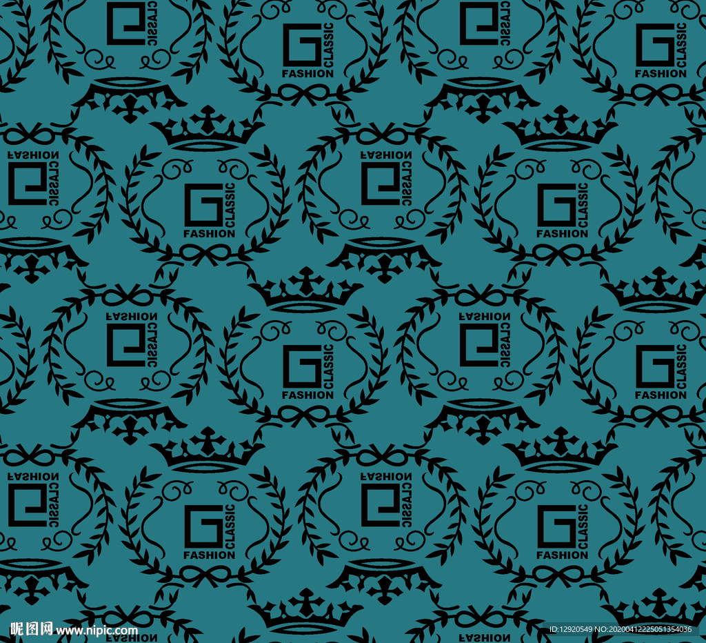 大牌几何抽象字母皇冠格子