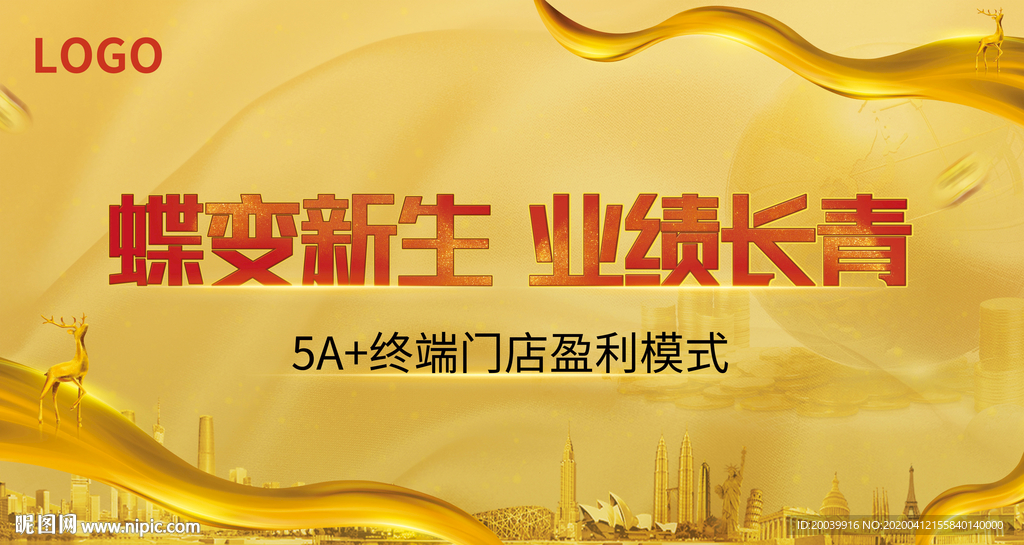 房地产金色宣传海报