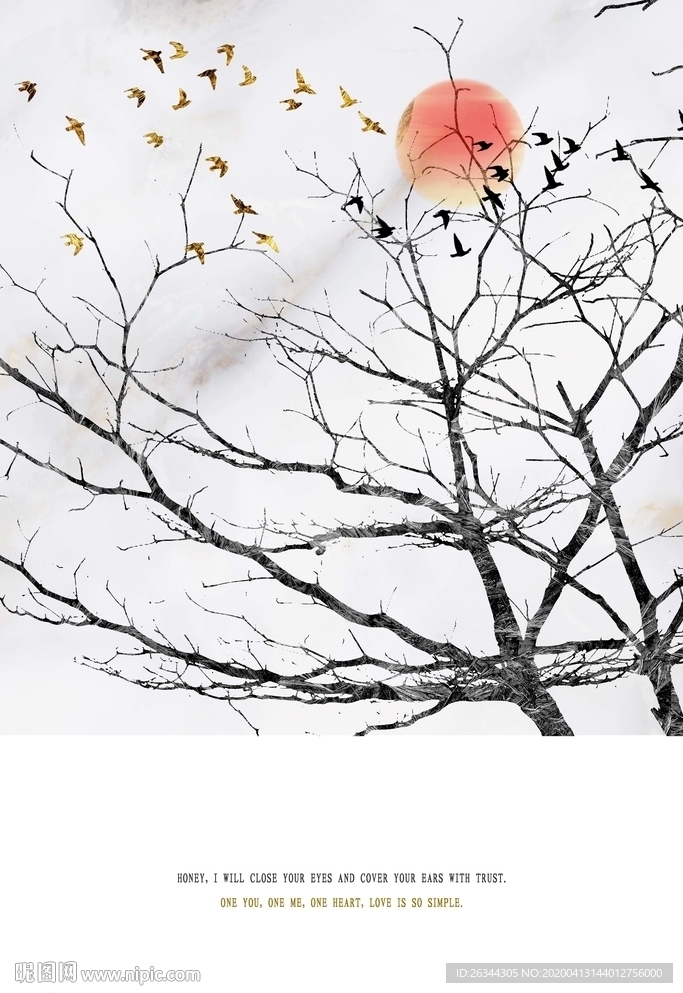 抽象树枝晶瓷画