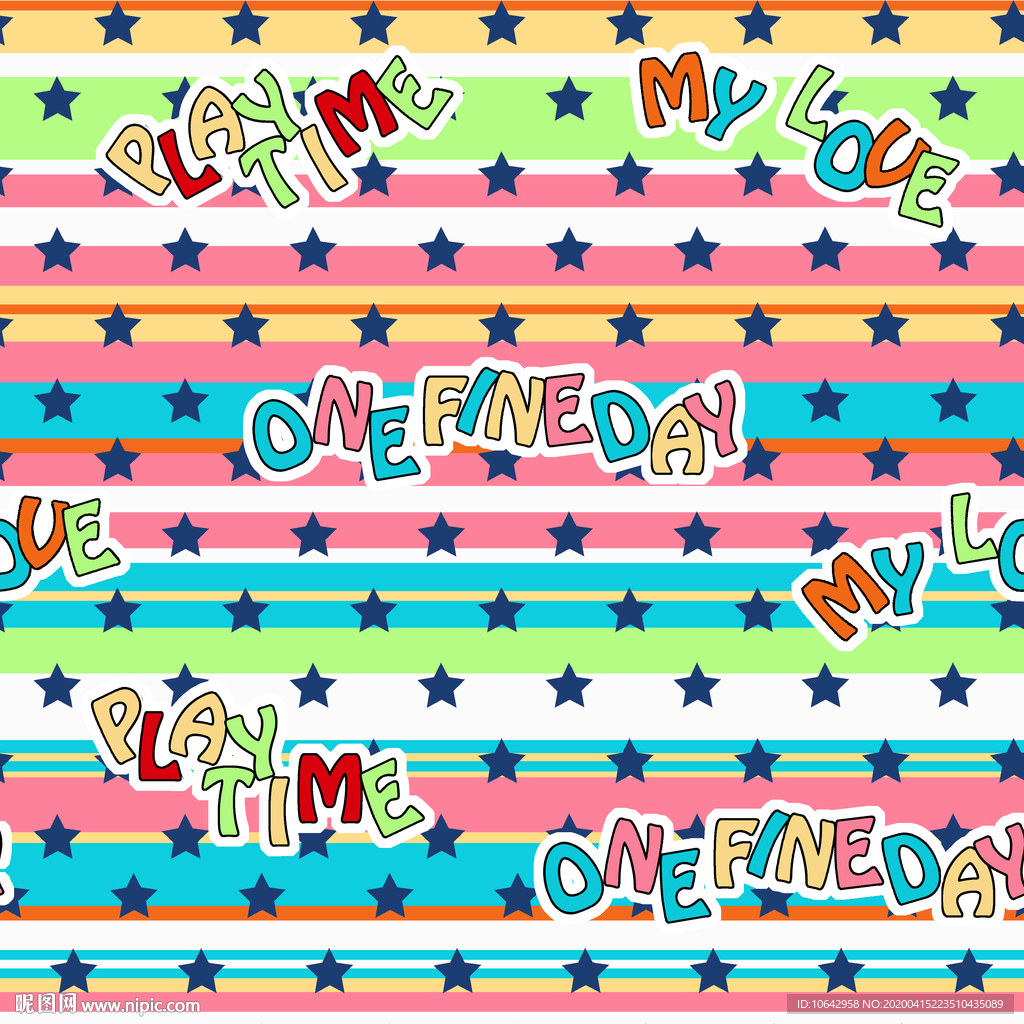 星星字母卡通图案