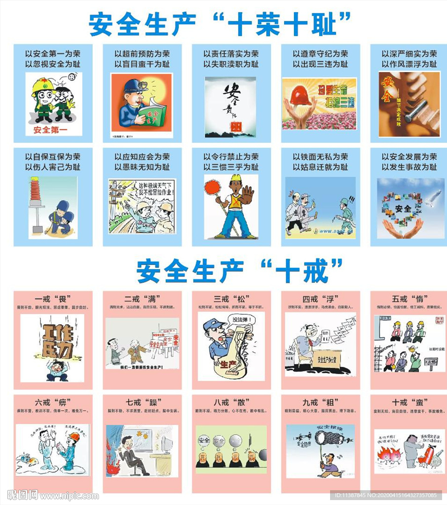 安全生产十荣十耻十戒