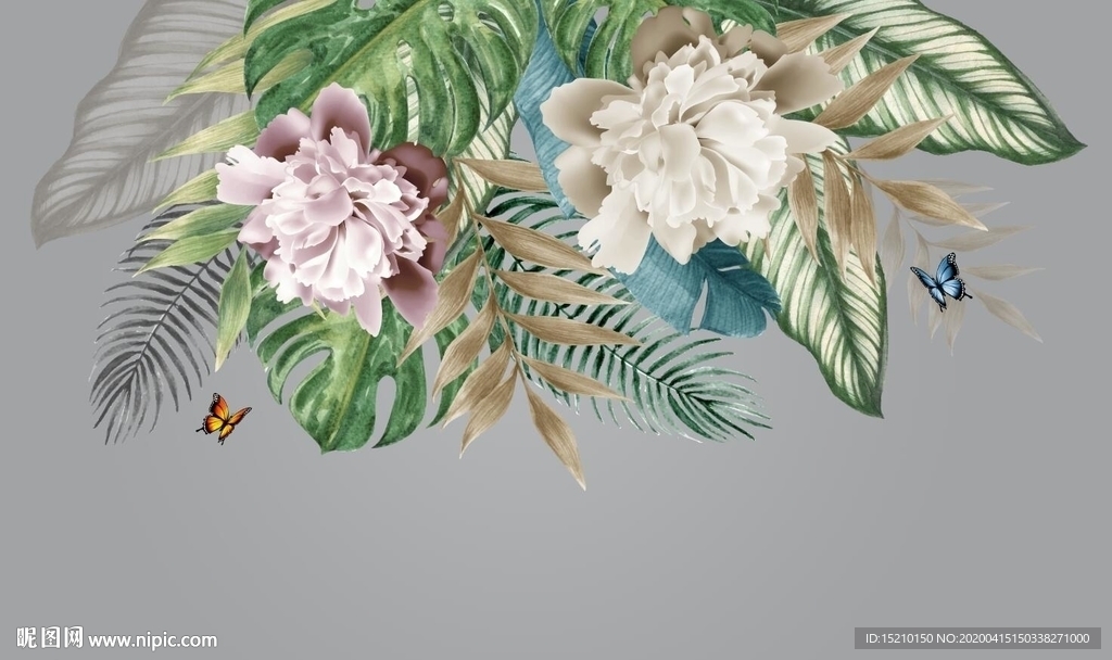 梦幻玫瑰花电视背景墙