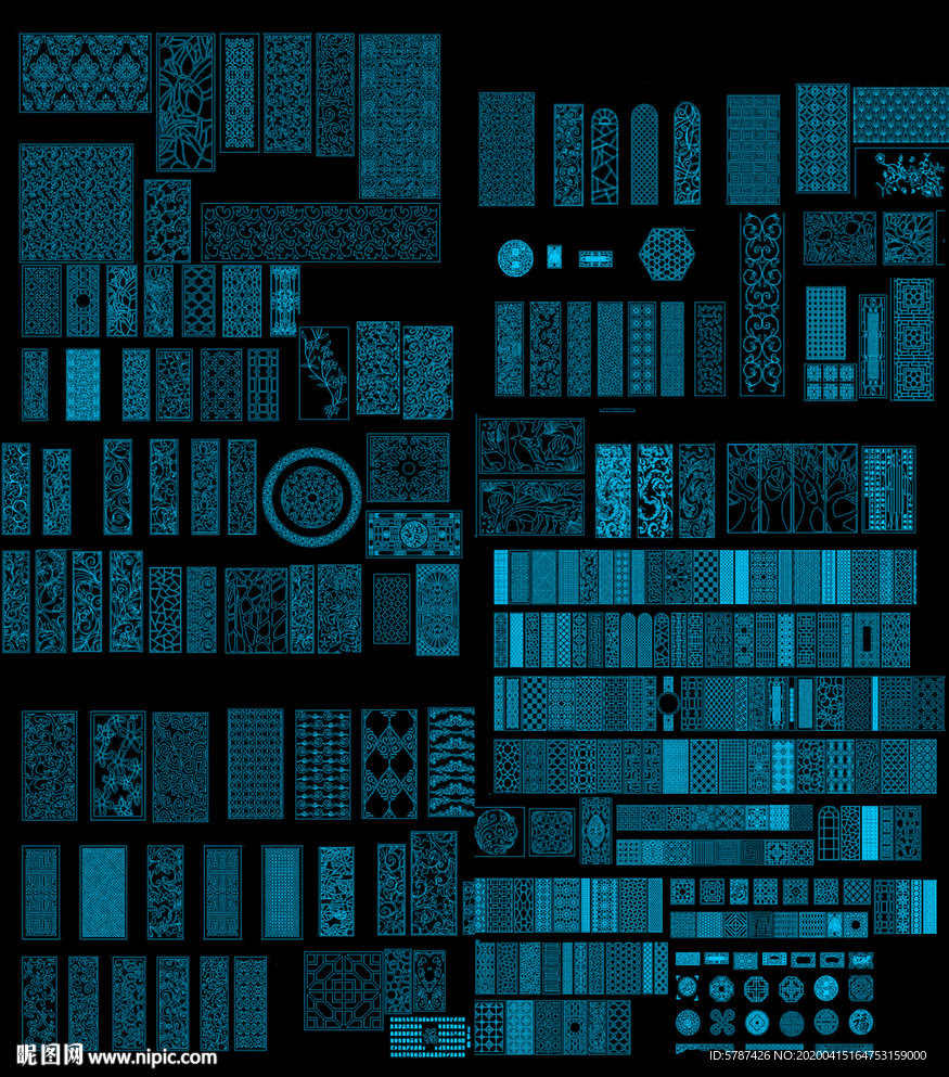 雕花隔断花格图库