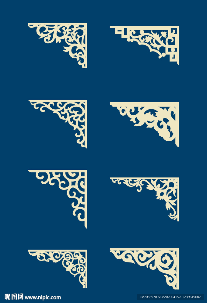 中国风边角花纹