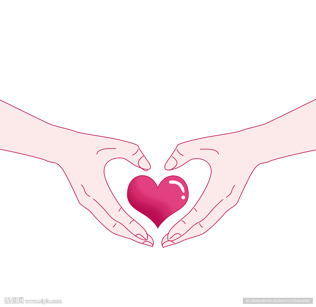 卡通爱心红心元素