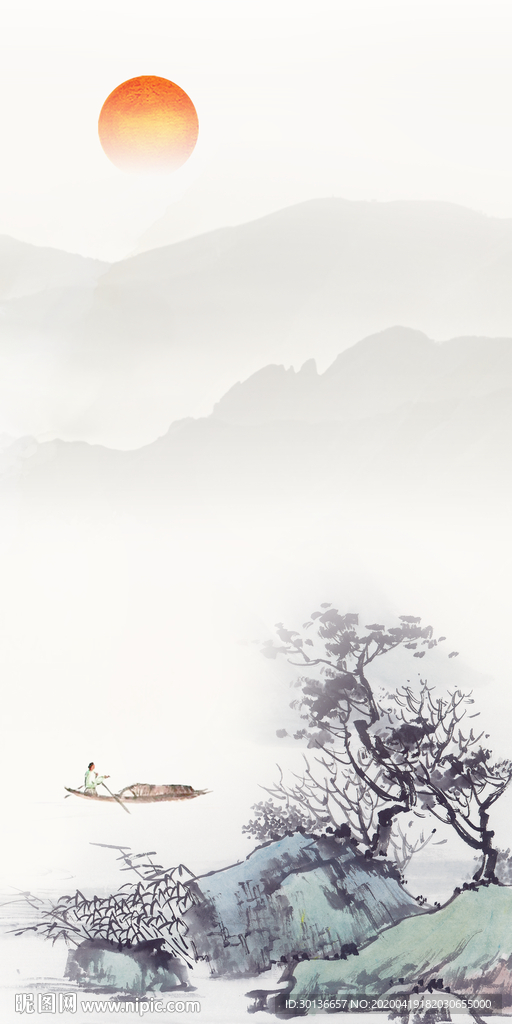 中式 现代玄关画 TIF分层