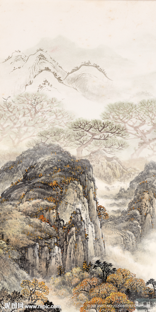 国画玄关画 TIF分层