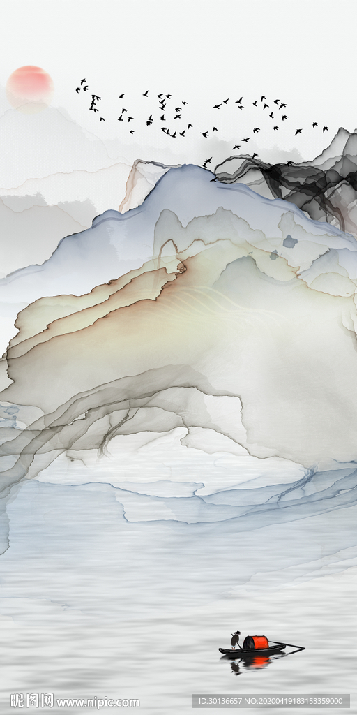 现代线条玄关画 TIF分层