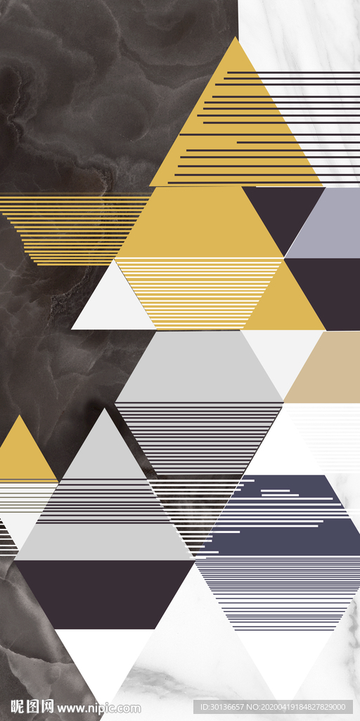 几何风玄关画 TIF分层