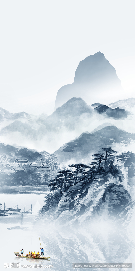 别墅大气玄关画 TIF分层