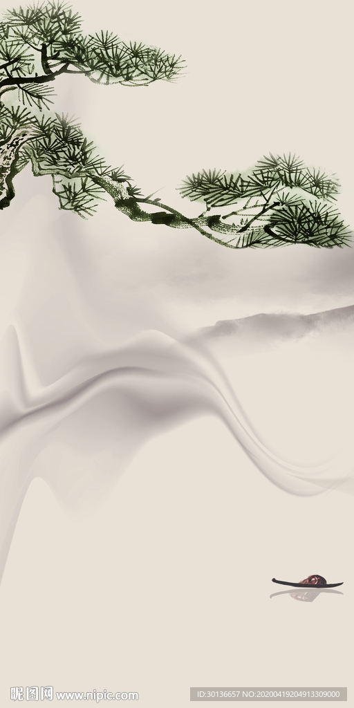 中国风现代风玄关画 TIF分层