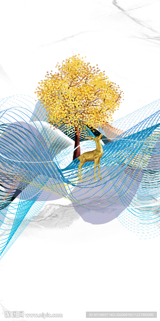 高端贵气玄关画 TIF分层