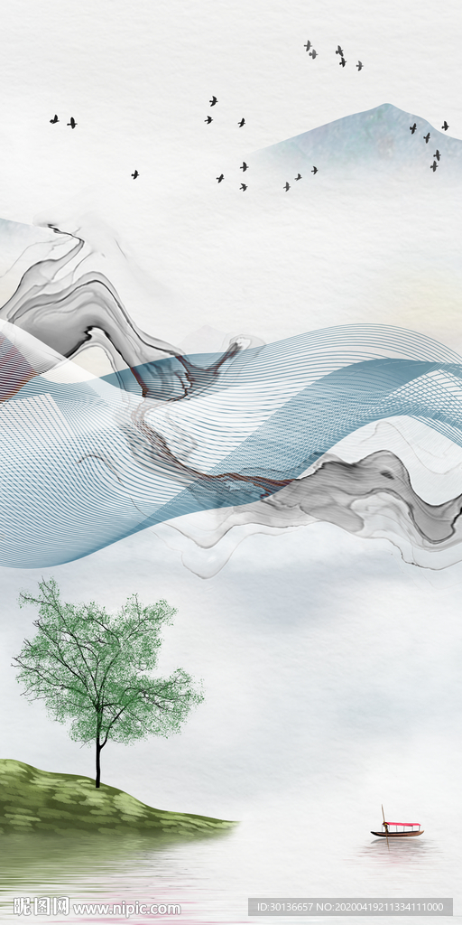 爆款现代风玄关画 TIF分层