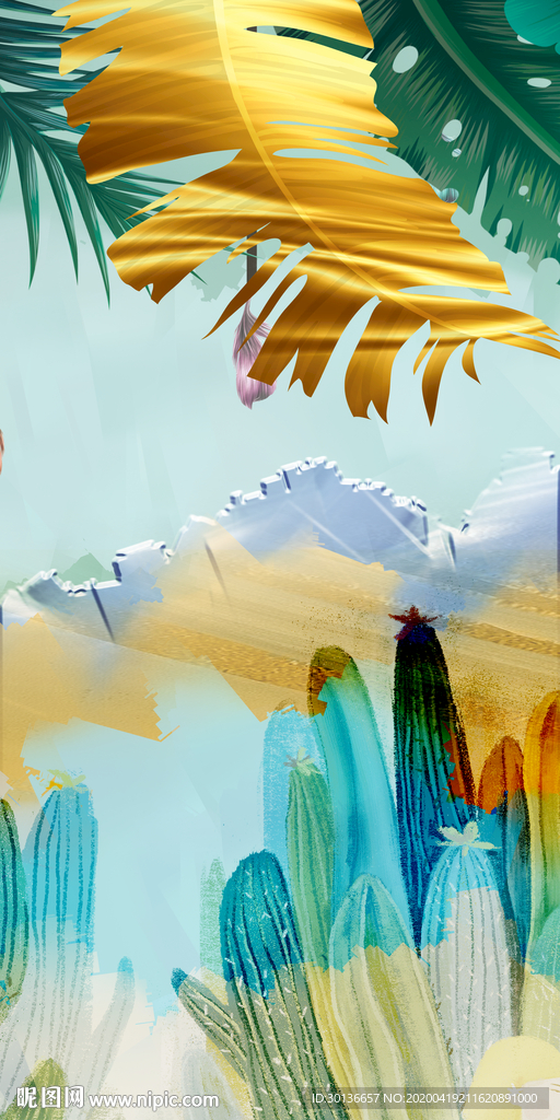 晶瓷现代风玄关画 TIF分层