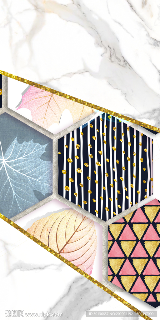 几何高端新玄关画 TIF分层