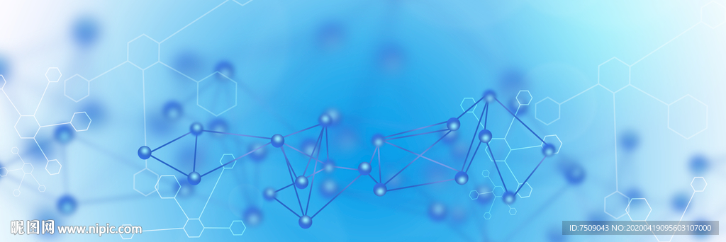 科技感医疗分子结构海报