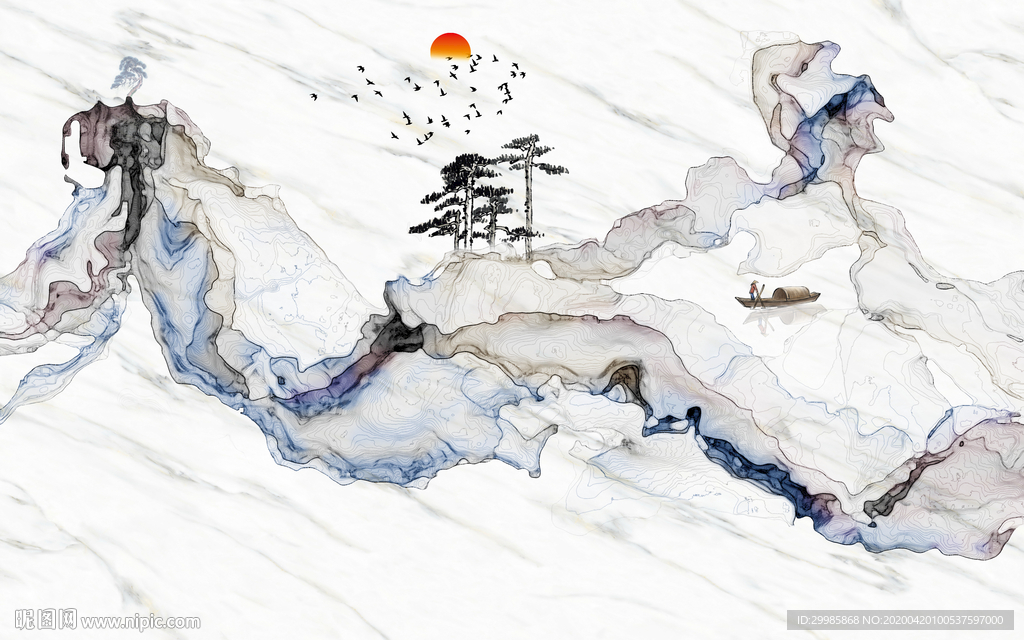 最新款山水画 tif分层