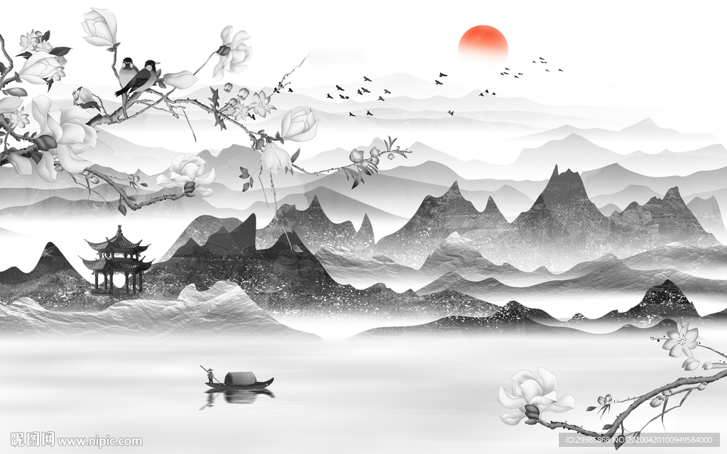 客厅最新款山水画 tif分层