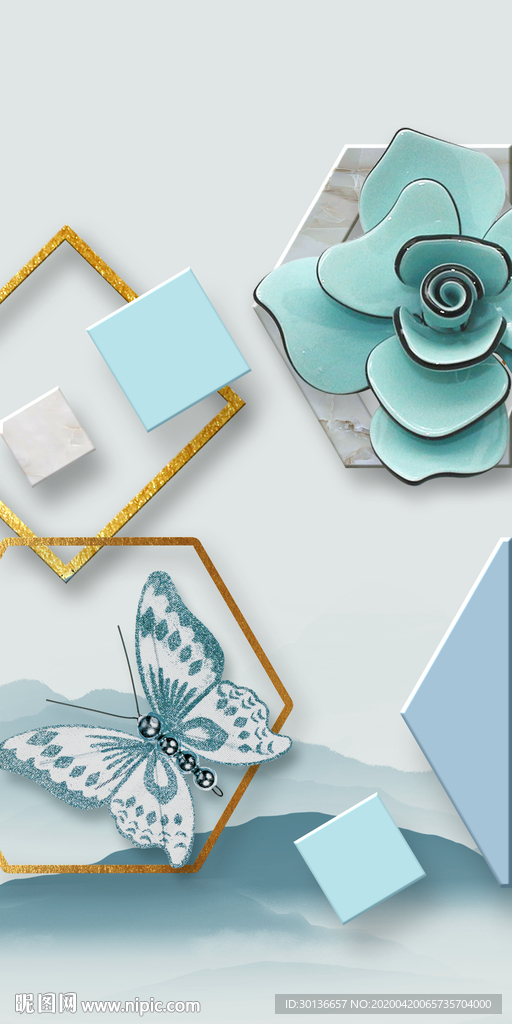 立体高雅玄关画 TIF分层