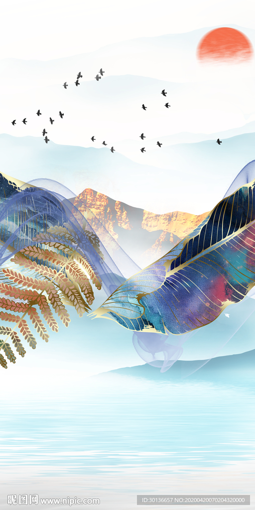 线条高雅玄关画 TIF分层