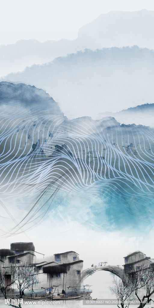 江南现代风玄关画 TIF分层