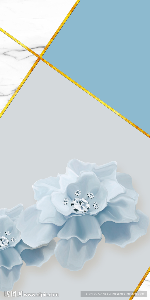 几何贵气玄关画 TIF分层