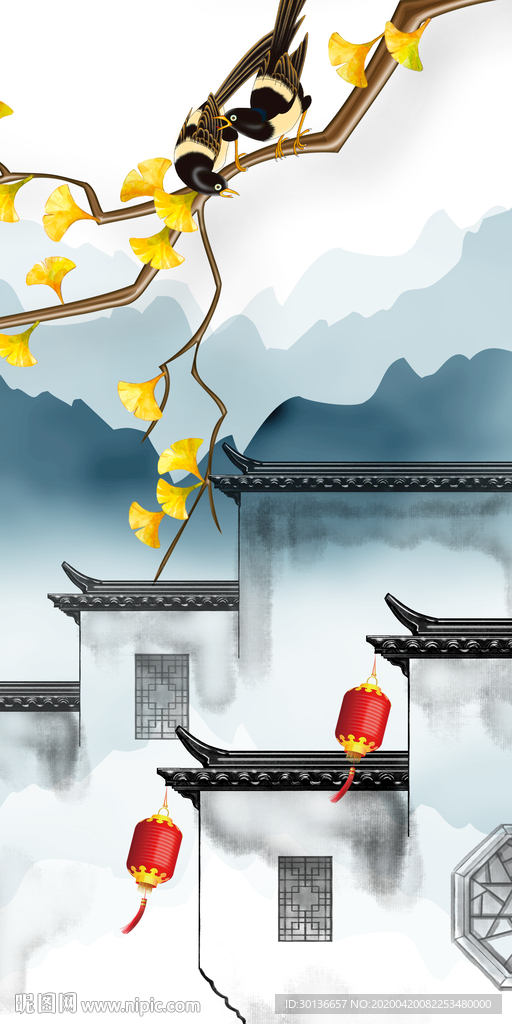 高端现代风玄关画 TIF分层