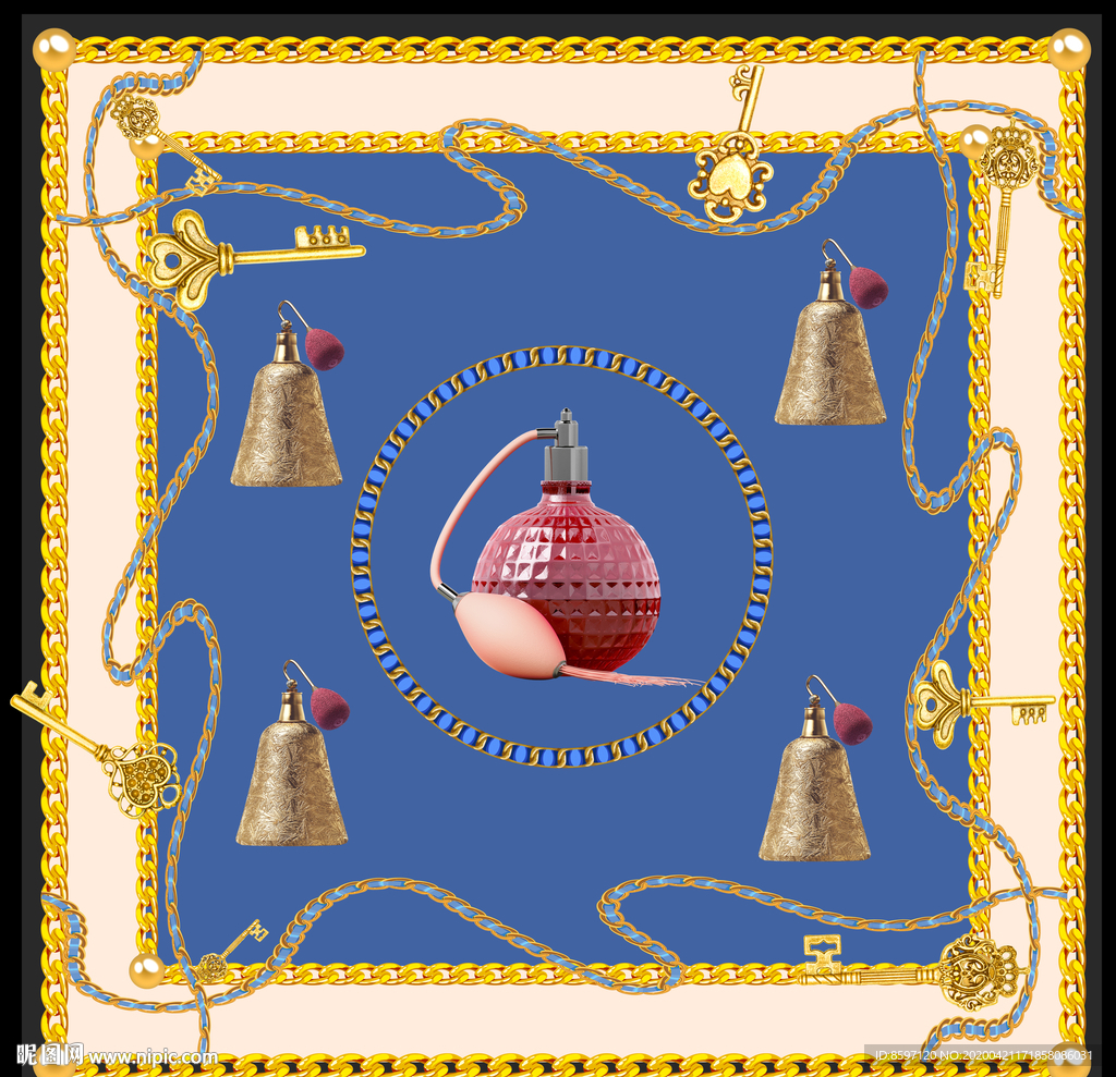 香水丝巾花型设计