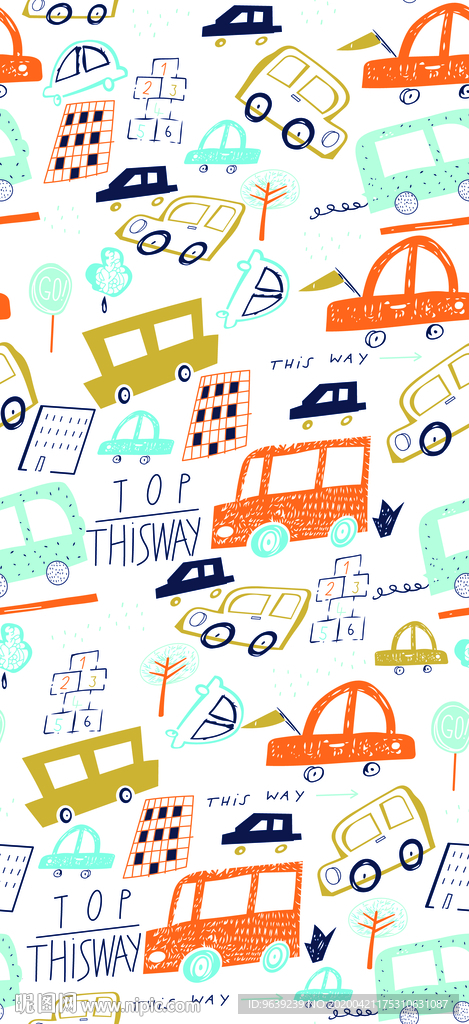 汽车公交小轿车卡通金昌分色印花