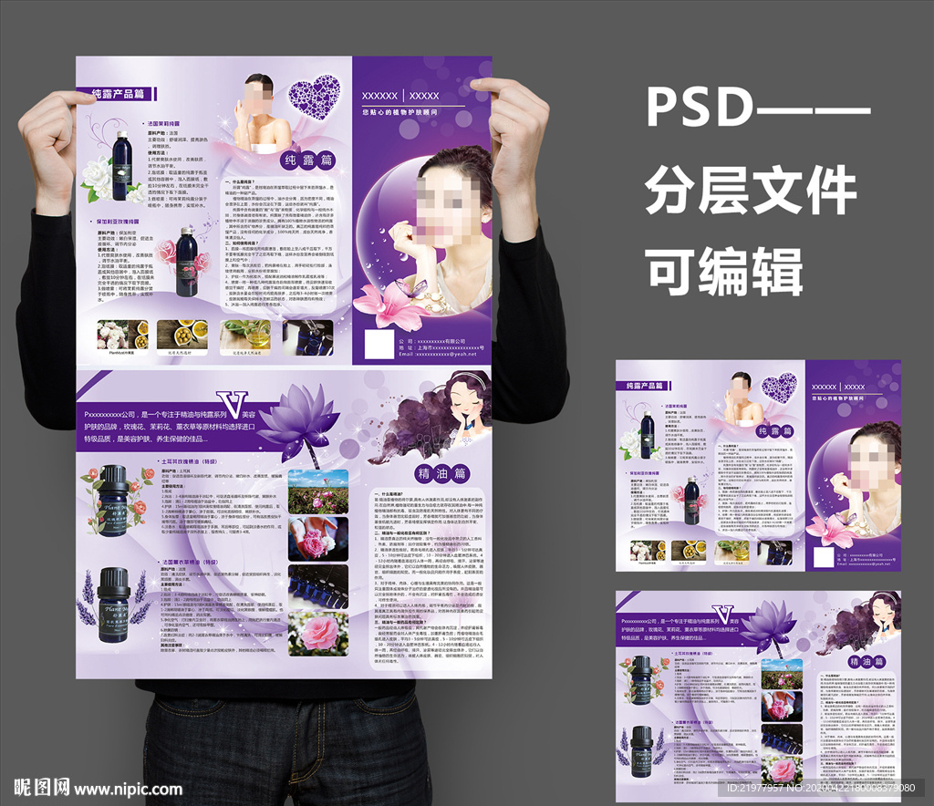 精油美容三折页