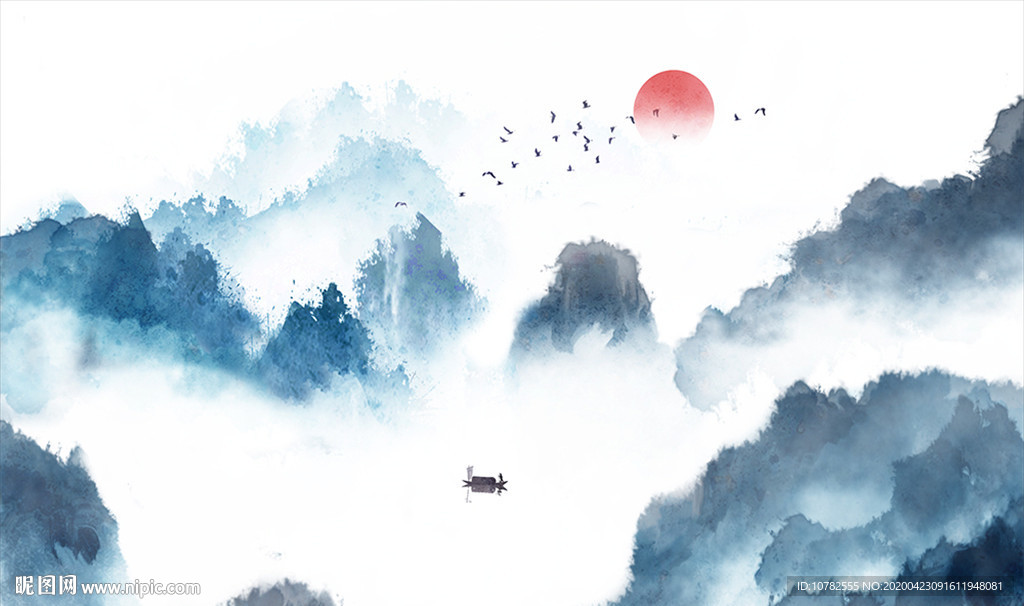 国画电视背景墙