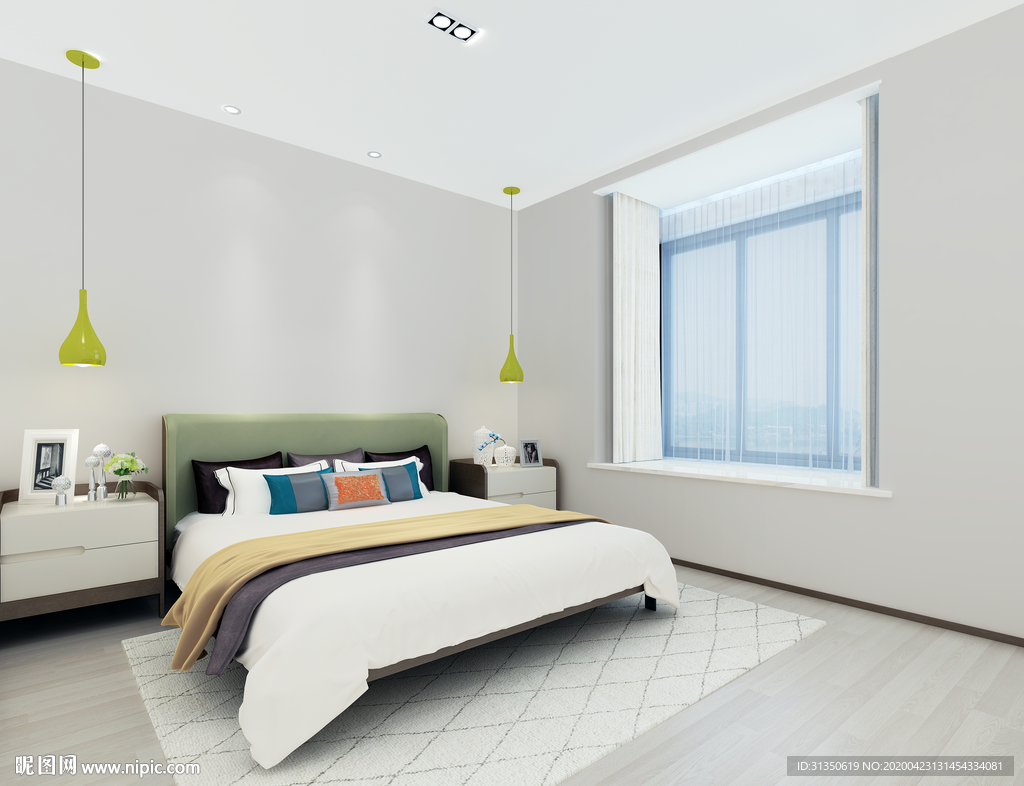 卧室背景墙样机