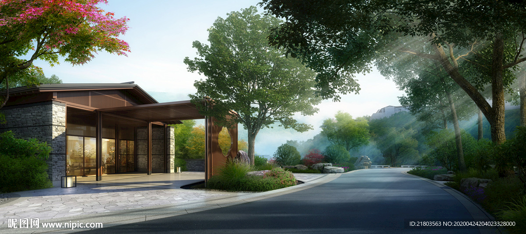 道路效果图景观效果图别墅效果图