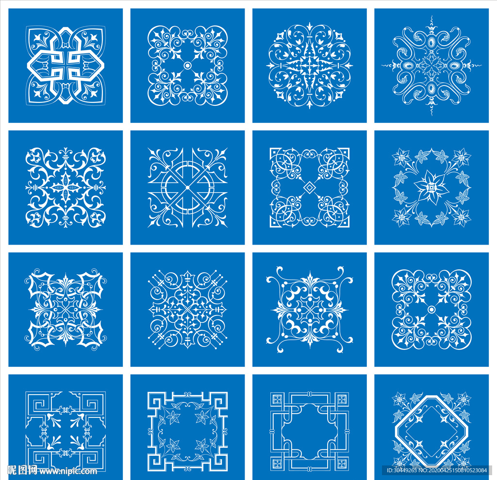 金色花纹欧式花纹边框窗花剪纸