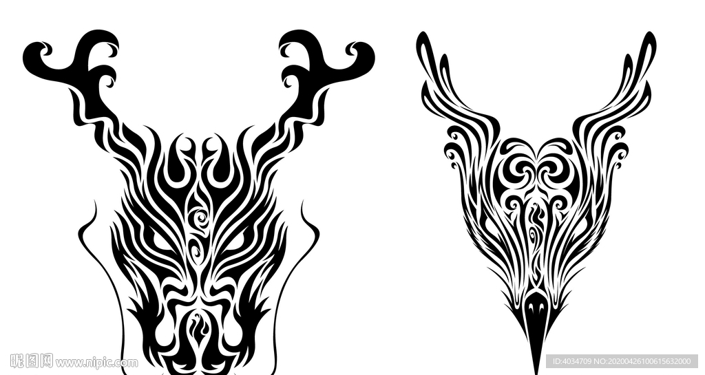 龙头纹饰 风头纹饰