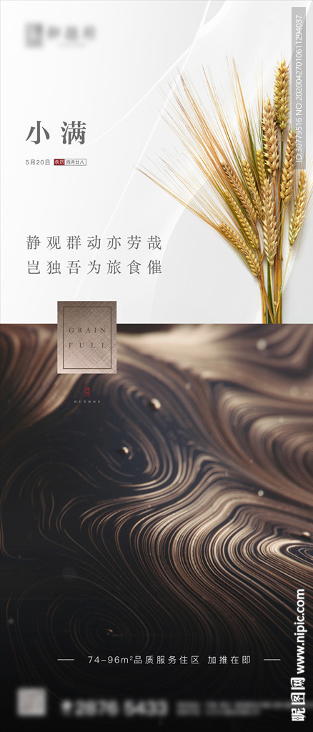 咖金房地产小满二十四节气海报