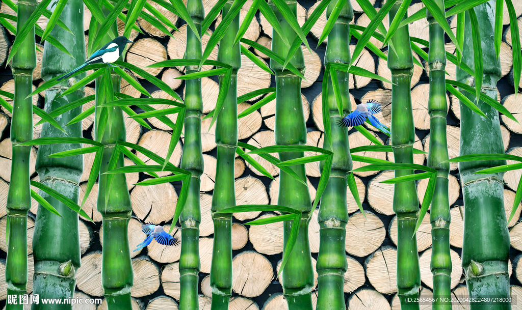 竹林风景画绿色清晰唯美电视背景