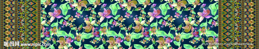 民族风 双边 花卉 网布