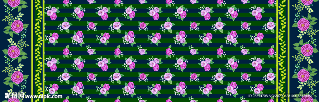 双边 花卉 民族风 底纹 网布